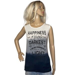 HARRY Potter "Happiness is Found in the Darkest Moments..." White & Gray Top